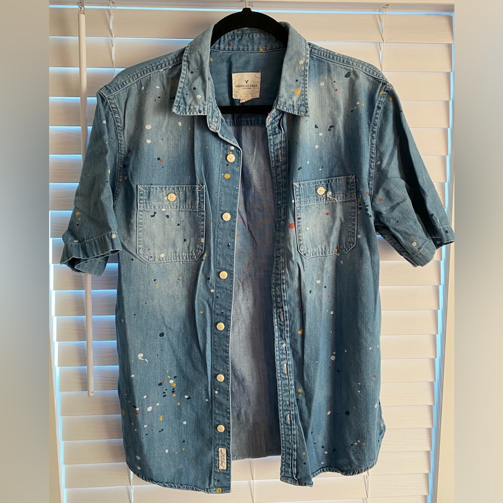 American Eagle Medium Short Sleeve Button Down
